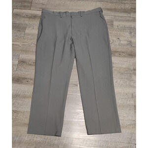 Haggar Men's Dress Pants classic fit gray Flat Front Straight Leg Solid sz 42x30
